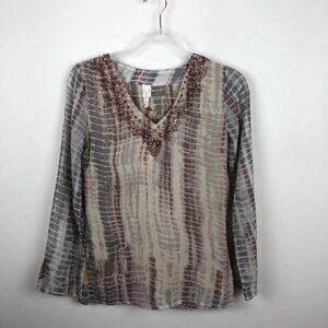 RAGA Snakeskin Embellished Blouse New NWT XS